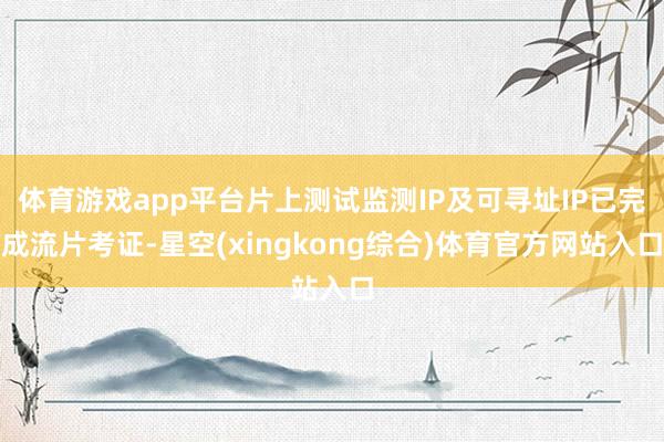 体育游戏app平台片上测试监测IP及可寻址IP已完成流片考证-星空(xingkong综合)体育官方网站入口