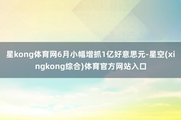 星kong体育网6月小幅增抓1亿好意思元-星空(xingkong综合)体育官方网站入口