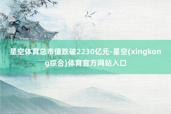 星空体育总市值跌破2230亿元-星空(xingkong综合)体育官方网站入口