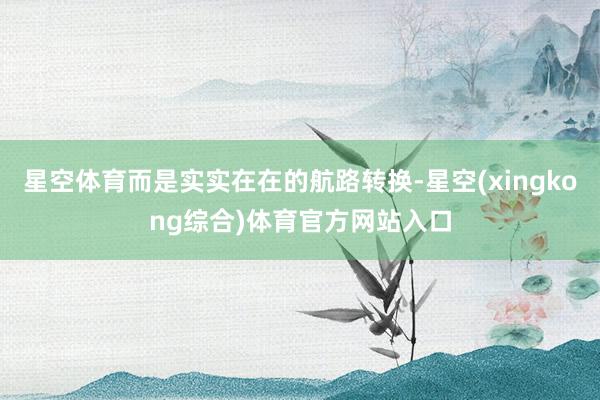 星空体育而是实实在在的航路转换-星空(xingkong综合)体育官方网站入口