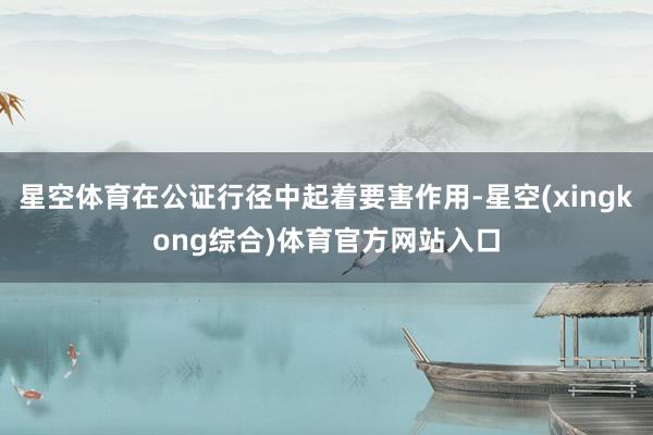 星空体育在公证行径中起着要害作用-星空(xingkong综合)体育官方网站入口